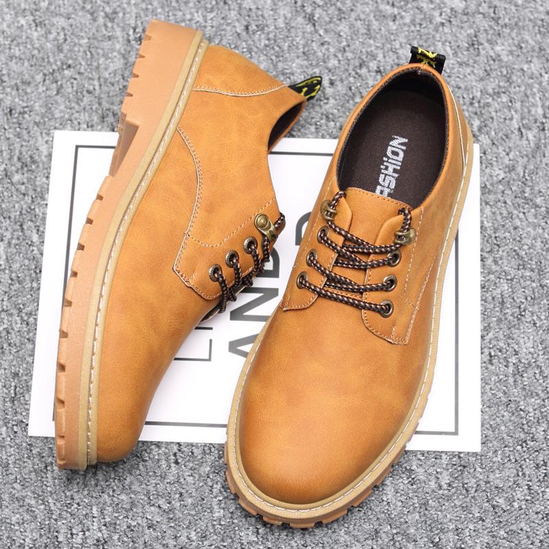 Men S Shoes Spring And Summer Breathable Tooling Casual Leather Shoes Wild Retro 2022 Boots Low-Cut Short Boots 38