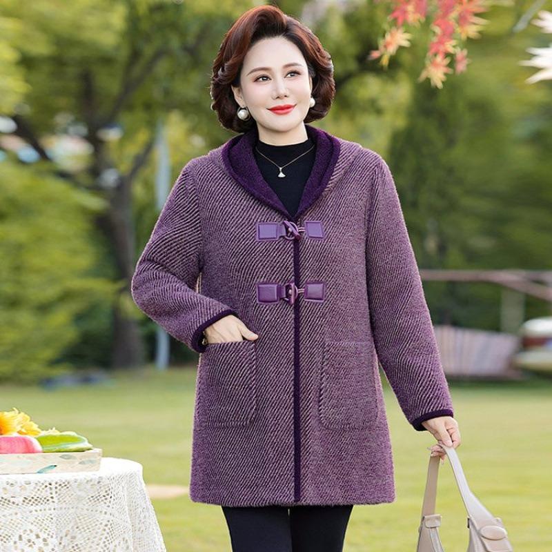 

Temperament Winter high-grade padded cotton thickened hooded versatile large size simple loose coat coat women 1XL [recommended 80-50kg]