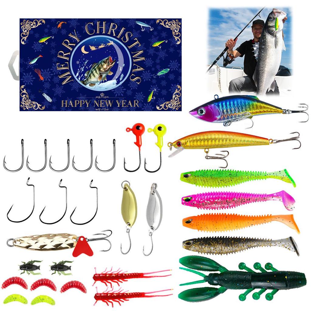 Creative Christmas Fishing Lure Set: Freshwater Trout, Bass & Salmon Hard Baits with Hooks