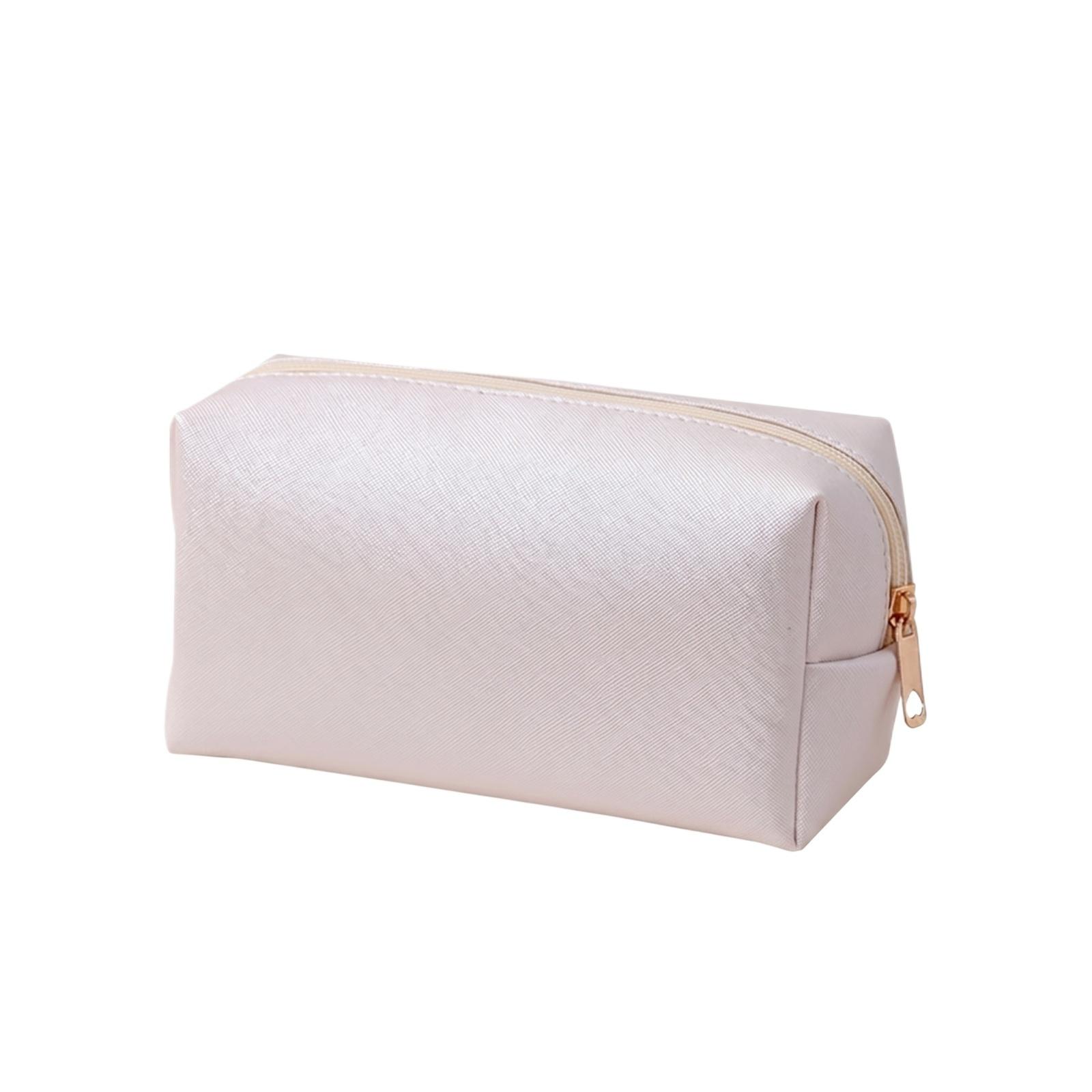 

Travel Cosmetic Bag Large Capacity Makeup Organizer Storage Pouch Portable Toiletry Case with Zipper for Daily Use and Travel one size білий