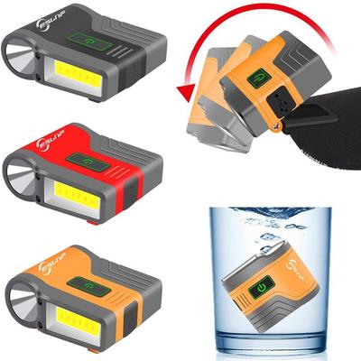 Plastic LED Fishing Headlamp Black Orange Red USB Rechargeable Work Light 15cm Smart Sensor Waterproof Hiking Head Torch