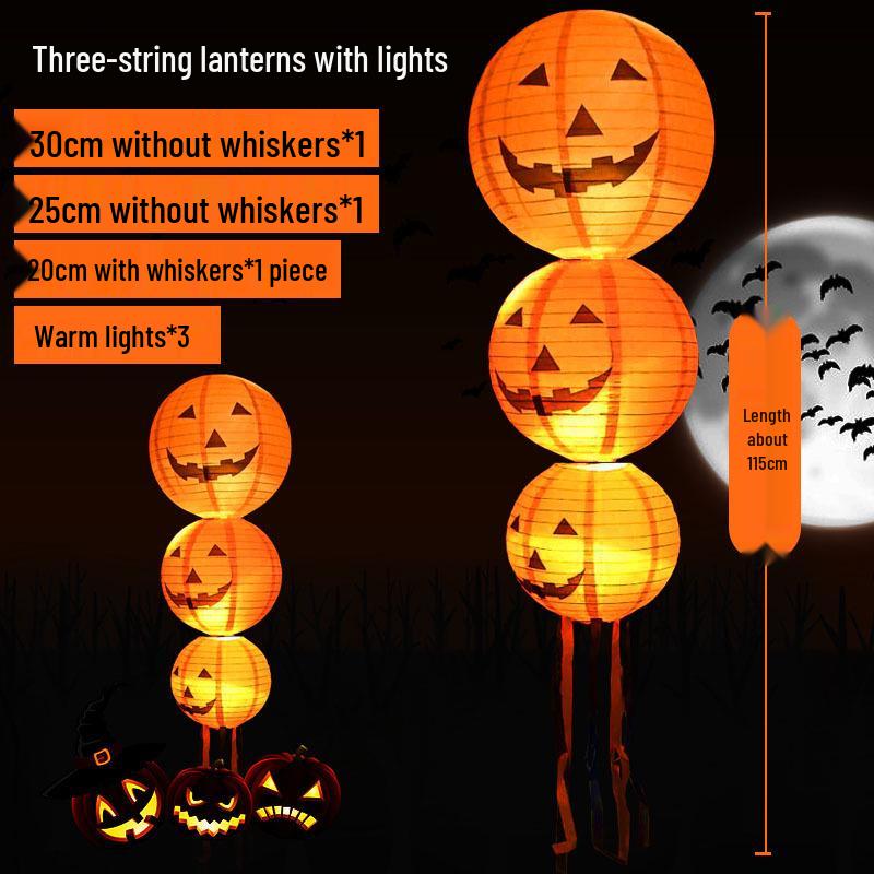 Halloween String Lights: Pumpkin Lantern Decor for Bars, Kindergartens, and More - Hanging Ornaments & Handheld Props