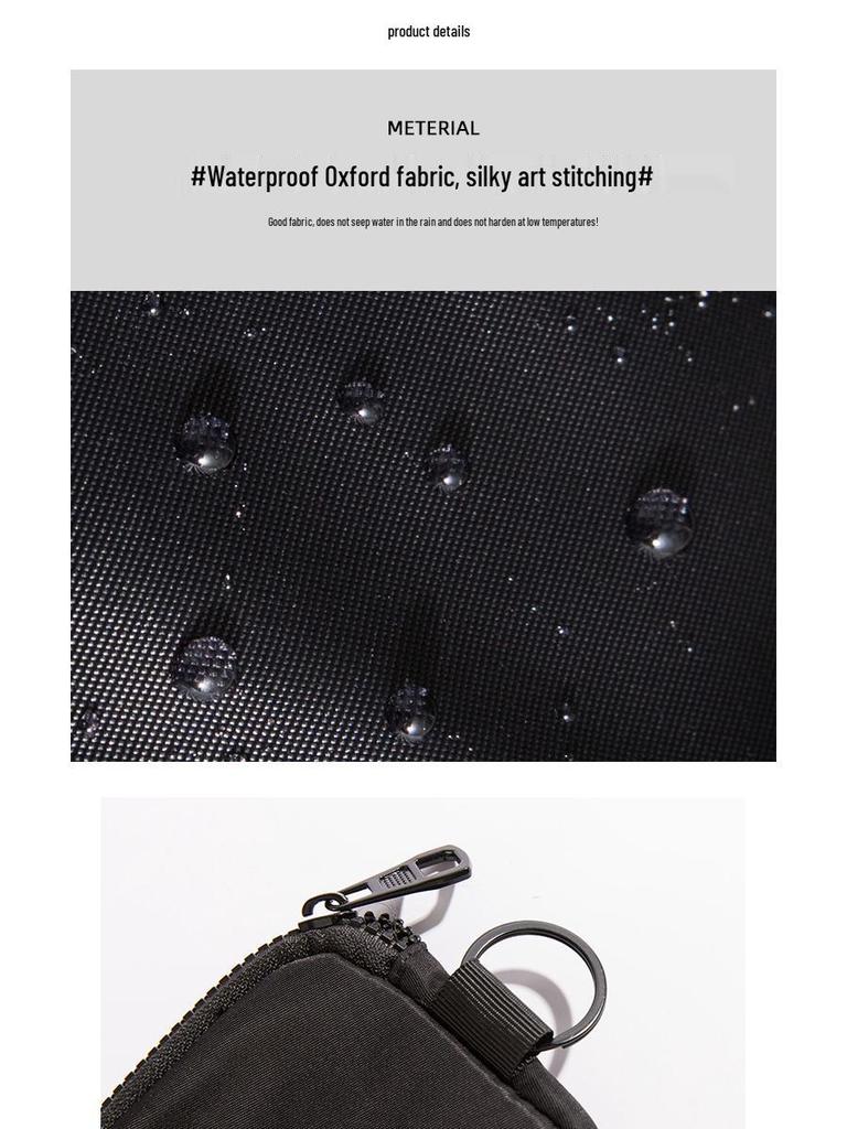 Unisex Oxford Cloth Coin Purse: Workwear Style Card Holder & Multifunctional Earphone Hanging Bag