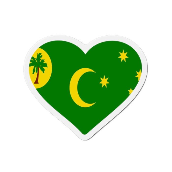 Aimant Coeur Drapeau îles Cocos - 6 cm - 50 pièces
