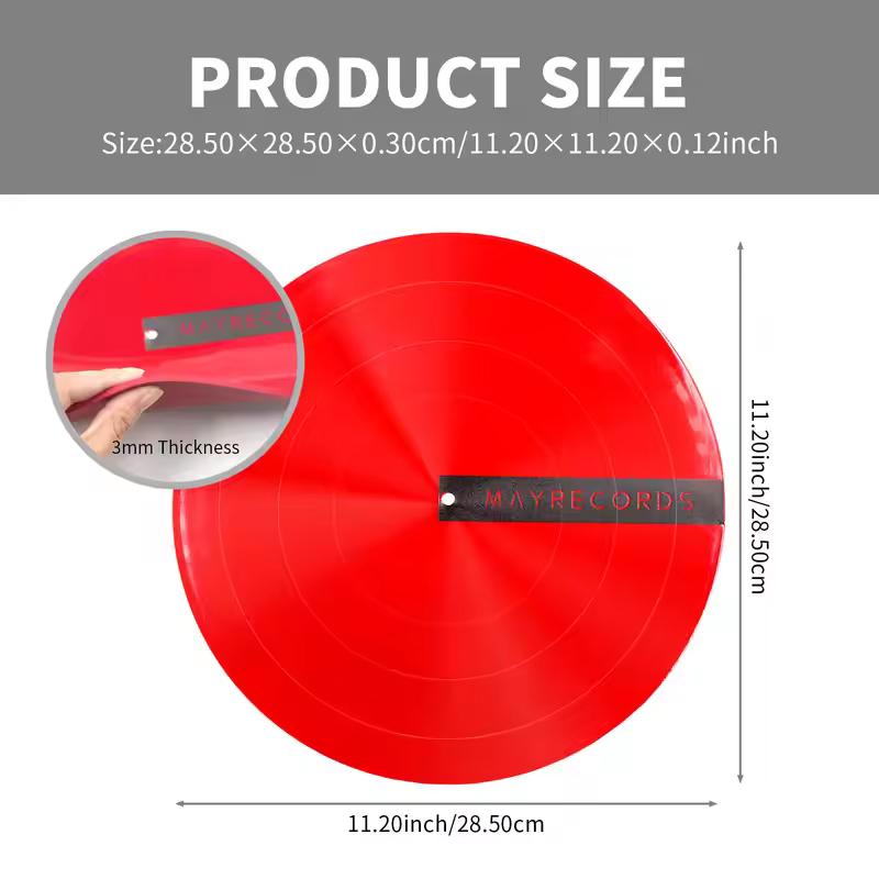 12in Anti-vibration Anti-static Silicone Pad Rubber LP Antislip Mat for Phonograph Turntable Vinyl Record Players Accessories