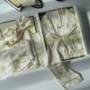 Star Print Ice Silk Women Spring And Autumn Pajamas Long Sleeves High-End Fashion Loungewear Suit