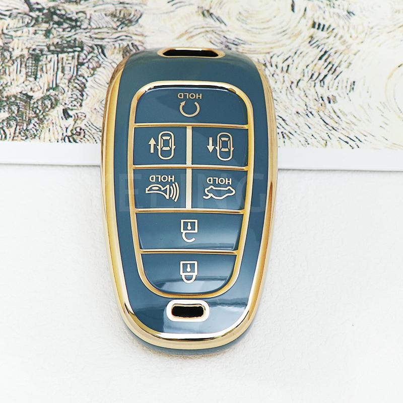 6 7 Buttons Tpu Car Key Cover Auto Shell Fob Case Keychain For Hyundai Santa Fe Tucson Nexo Nx4 Atos Solaris Prime