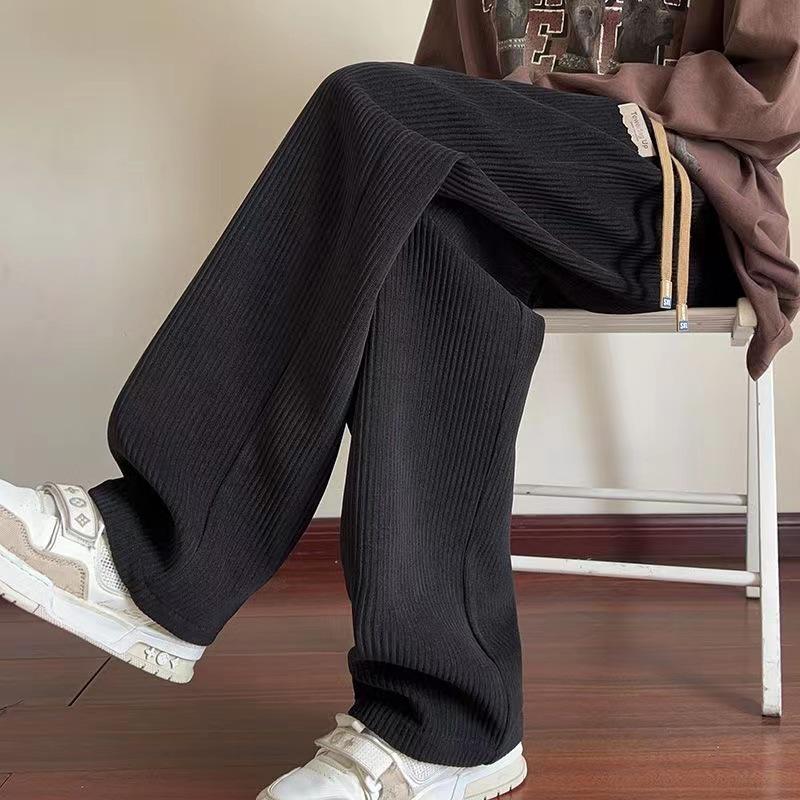 Men's Maelard Fleece-Lined Corduroy Pants - Autumn/Winter Warmth, Loose Straight Wide Leg, Casual Long Fit