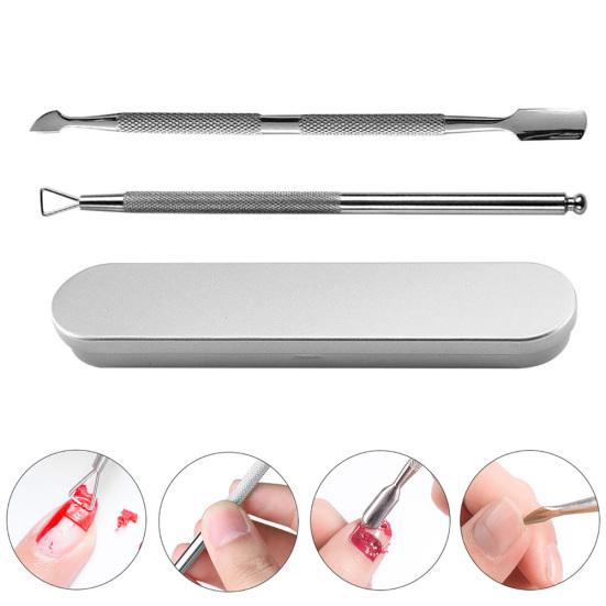 

2шт ногтей гель-лак для снятия лака из нержавеющей стали скребок для очистки кутикулы инструменты