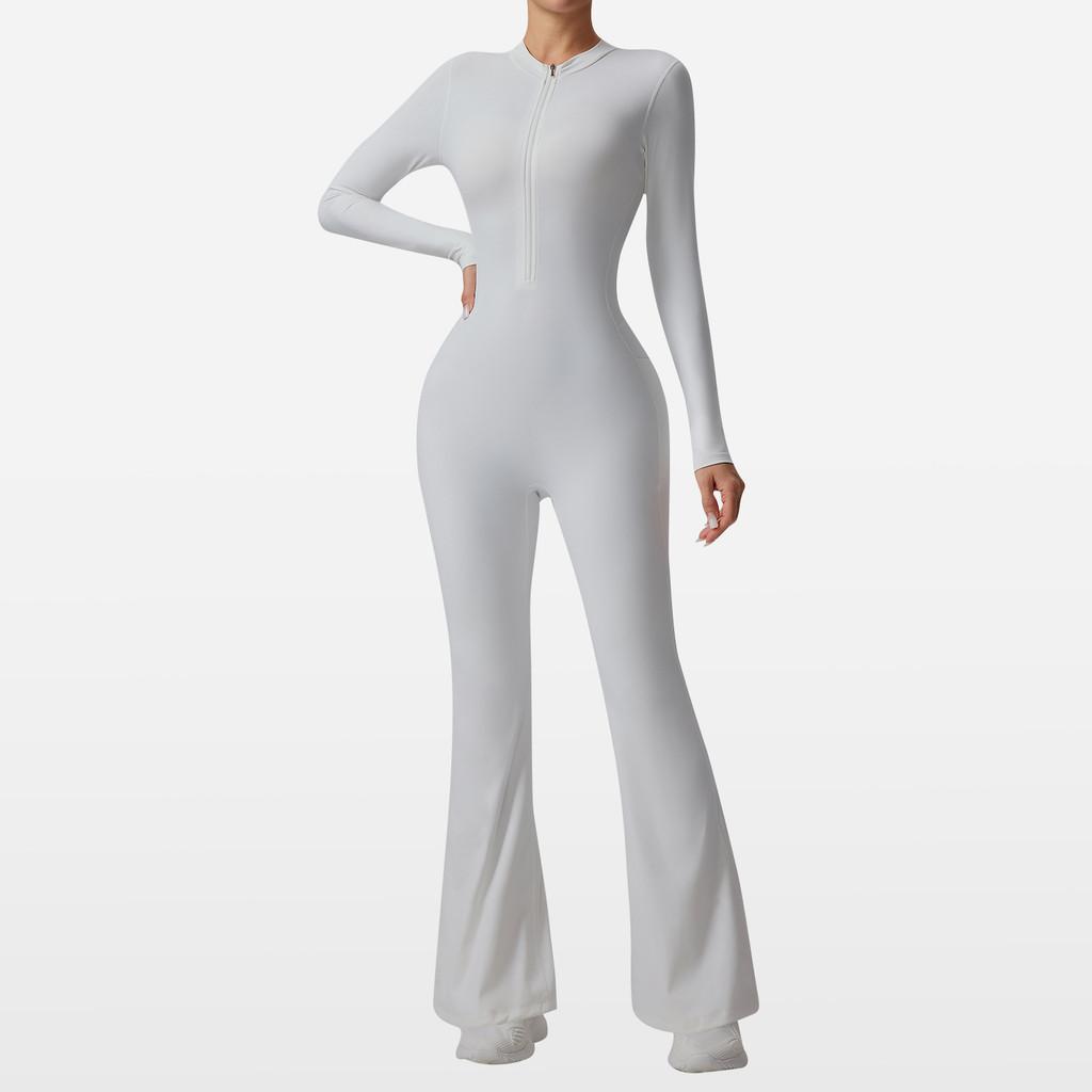 Yoga Jumpsuit With Moisturewicking Fabric Long Sleeve For Fitness And Workout