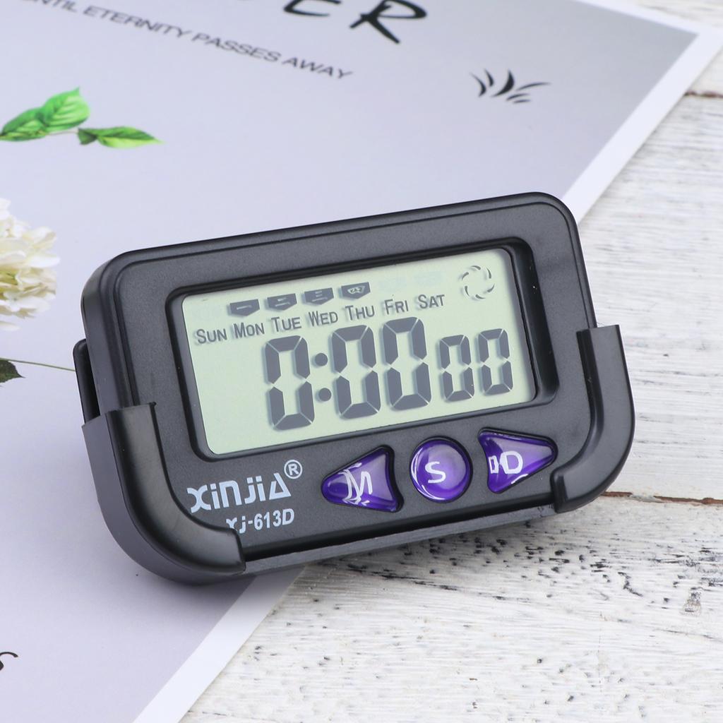Transparent Clock Mini Electronic Digital Alarm Button Vehicle Mounted for Car Home Fashionable