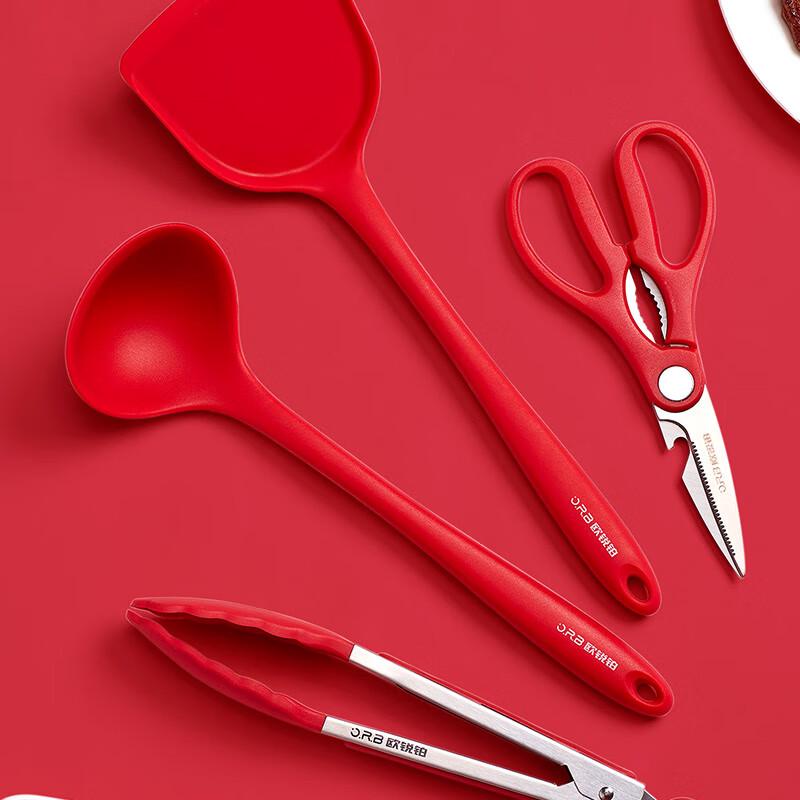 Oriba Chinese Red Kitchen Utensil Set
