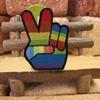 2Pcs Rainbow Peace Sign Hand Victory & LGBT Pride Peace Fingers Embroidered Patch Iron On Applique