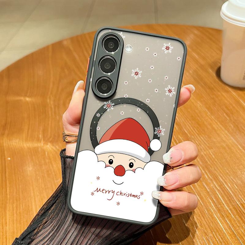 Magnetic For Magsafe Christmas Case For Samsung Galaxy S25 S24 Ultra S25 Edge S23 S22 Plus S21 FE A54 A55 A56 5G Funda Gift