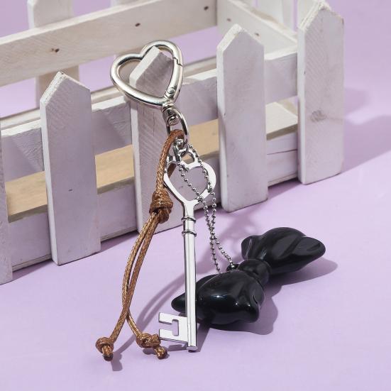 Heart Shape Bow Tie Keychain Pendant Lightweight Bag Charm Suitcase Backpack Wallet Keyring Fashion Accessory
