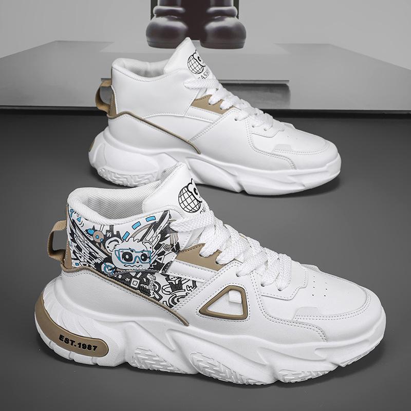 

Мужская обувь, новинка 2024 года, весенняя новая обувь для студентов, модная повседневная обувь для студентов, нескользящая спортивная обувь для бега на толстой подошве 44