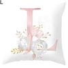 Orion English Alphabet Floral Print Pillow Case Waist Cushion Cover Wedding Bed Decor