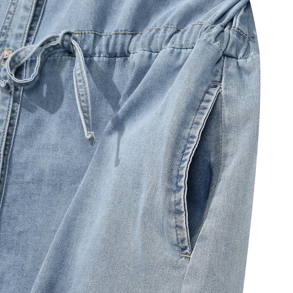 INTERCREW Women'S Fade Wash Shirt Dress L Blue Ita2Ol63Alb