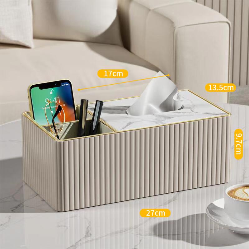 Elegant Leather Tissue Box with Double Storage