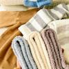 Thicken Warm Long Tube Sock Cover Stripe Floor Plush Stockings Kawaii Foot Warmer  Winter