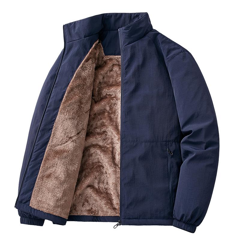 Velvet Jacket with Fleece Jacket, Youth Jacket, Men's Lapel Jacket