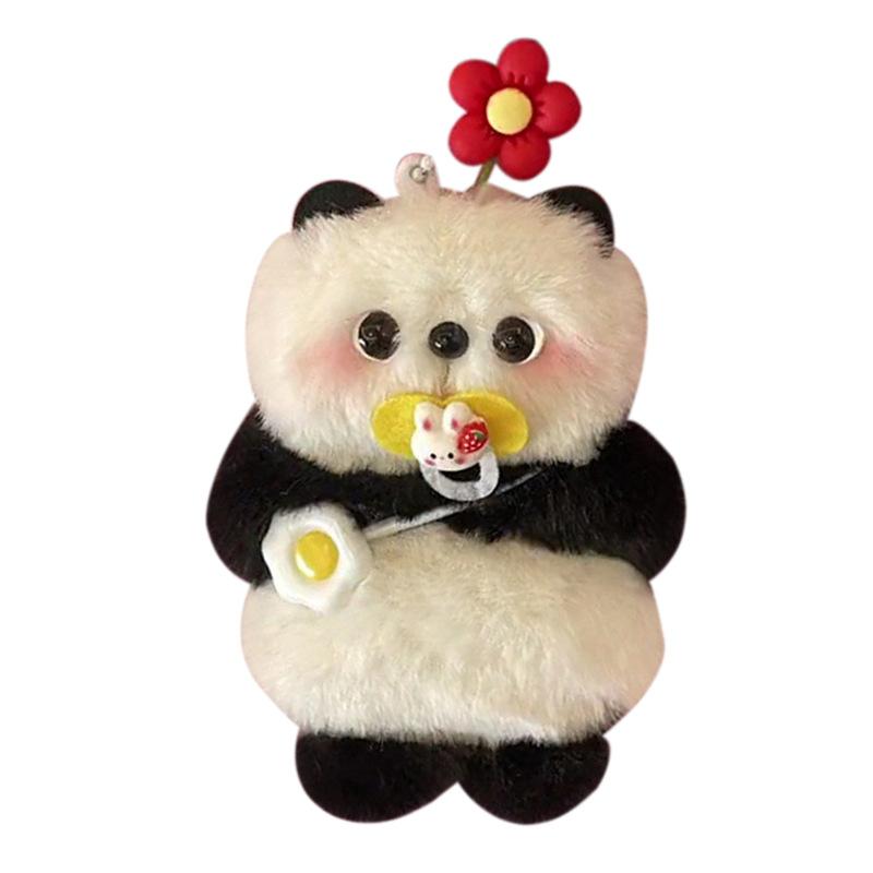 Handmade DIY Cute Panda Doll Pendant Plush Material Bag Squeaking Little Doll Birthday Gift