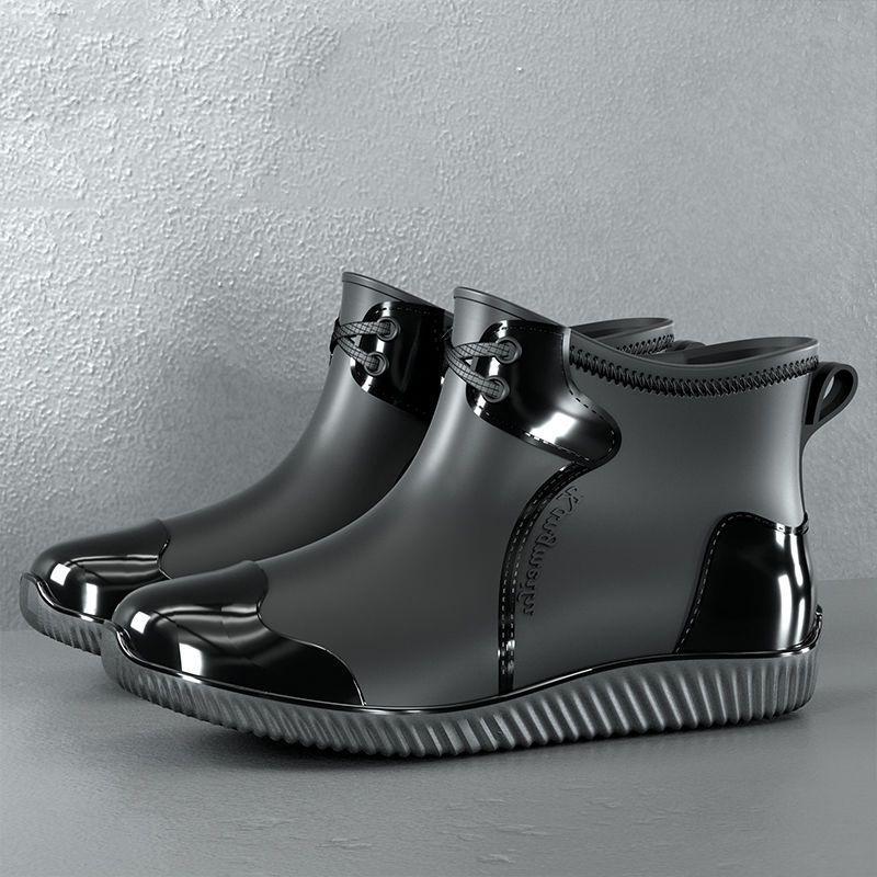New Rubber Man Boots Trend Men Rain Boots Platform Outdoor Shoes Slip On Waterproof Work Mens Booties  Fishing Boots Rain Boots