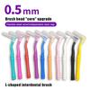 10Pcs Disposable L Shape Interdental Brushes Detail Gap Brushes Multicolour Toothpick Oral Hygiene Teeth Whitening Travel