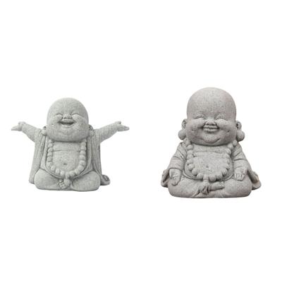 Modern Buddhist Monk Sculpture Desk Figurine Desktop Sculpture Cute Statue Home Office Fish Tank Decor Holiday Gift