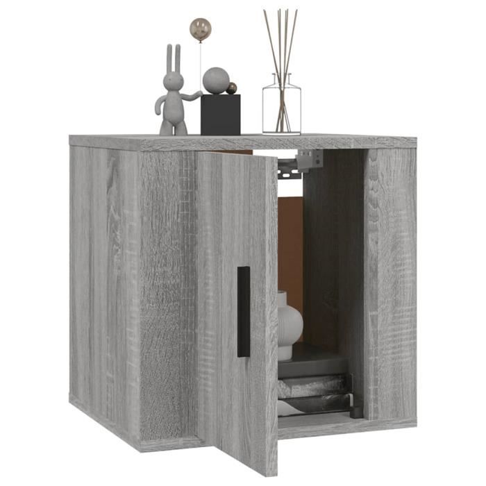 816652 vidaXL Meuble TV mural Sonoma gris 40x34,5x40 cm