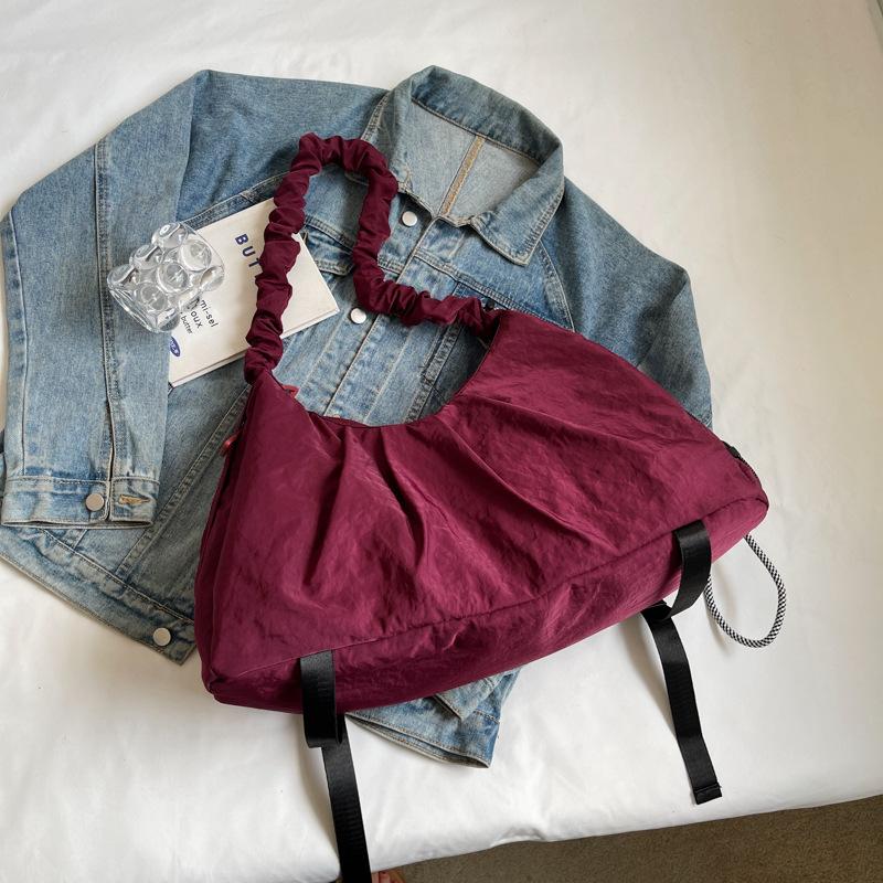 New Large-capacity Bag Women's Fashion Versatile Shoulder Bag Korean Pleated Commuter Dumpling Bag Messenger Bag
