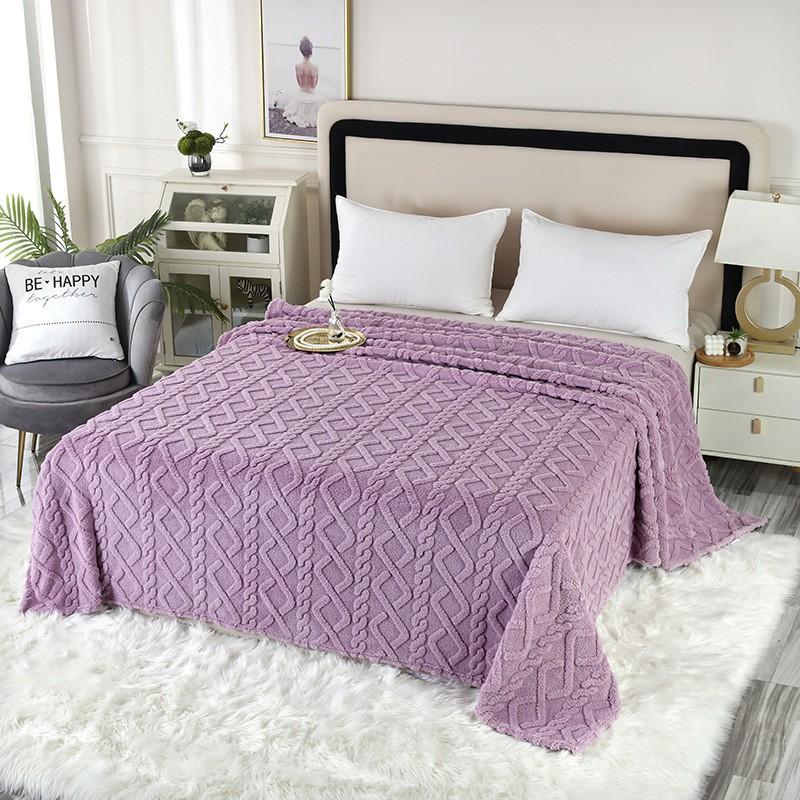 Tahoe Fleece Blanket Dual-Sided Solid Color Nap Air Conditioner Sofa Throw