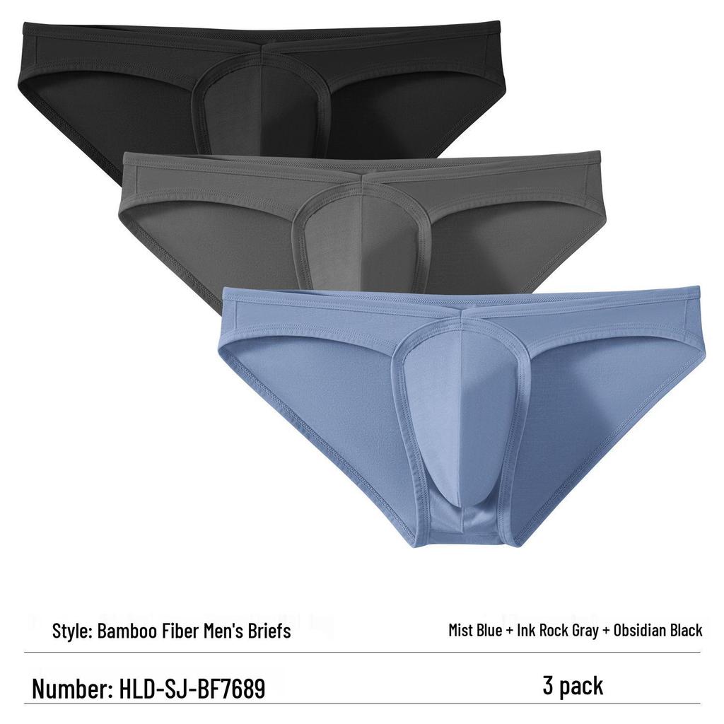 Men's Low-Rise Bamboo Triangle Underwear - Breathable, Skin-Friendly, All-Season Sportswear