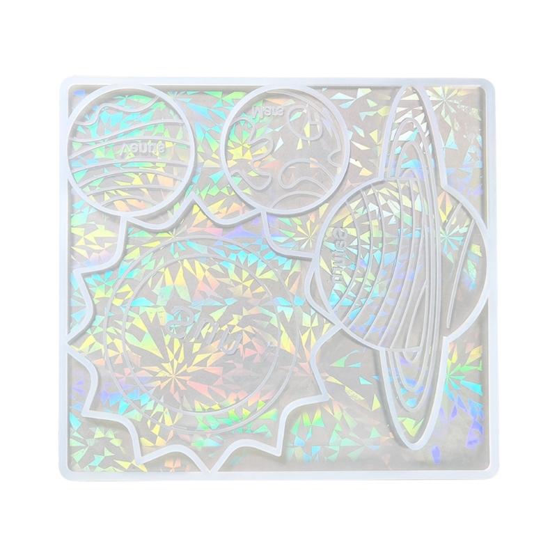 DIY Solar System Coaster Silicone Mould Holographic Epoxy Resin Mold DIY Ornaments Mold Handmade Crafts Tool Easy Clean