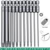 11Pcs Star Screwdriver Set Torx Security Bit Set S2 Steel Magnetic Security Screwdriver Set 50/100/150mm Hex Socket Screw