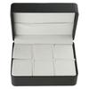 Black PU 6 Pairs Capacity Cufflink Holder Brooch Pins Storage Box Scratch Resistant Jewelry Organizer for Travel Use