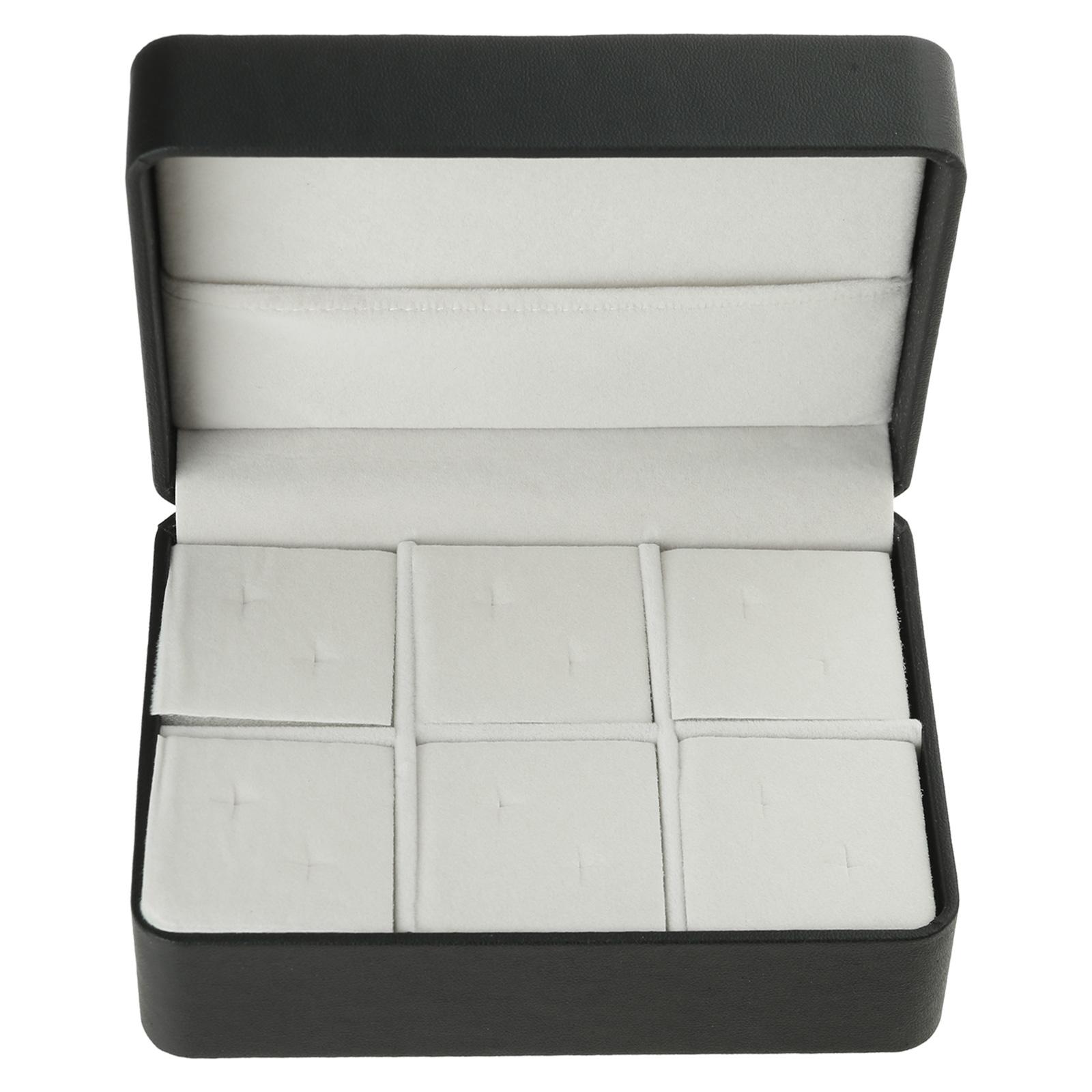 

Черная ПУ коробка для хранения запонок для бизнеса и путешествий, брошь, булавка, витрина, устойчивая к царапинам, держатель ювелирных изделий