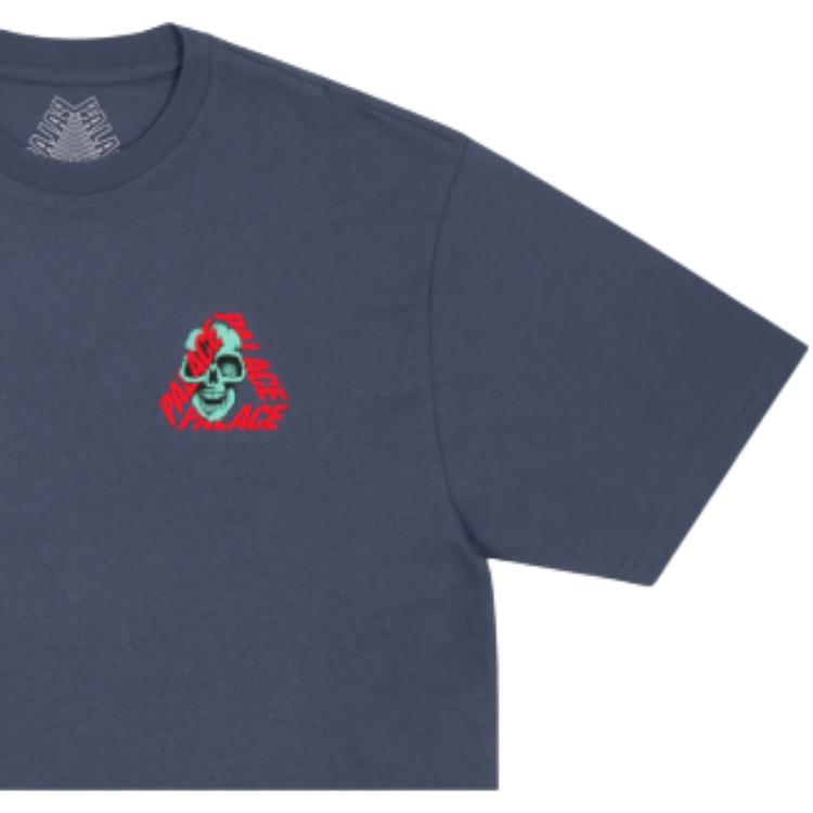 Palace P3 Skull T-Shirt Navy Unisex Tops Blue P28TS145
