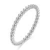 Trendy 2MM Tri-Color Stainless Steel Ribbed Ring