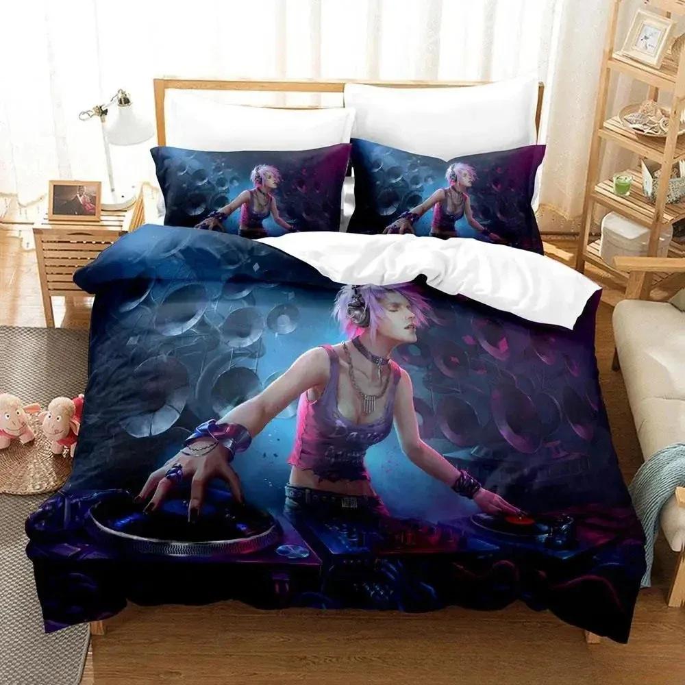 3D Music DJ Rock Comfortable Duvet Quilt Cover Pillowcase Bedding Set Children Bedroom Decoration Home Textile