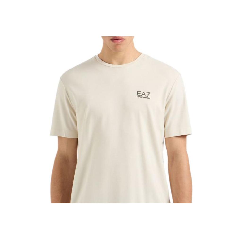 Emporio Armani EA7 SS24 Letter Logo Pattern Printed Crew Neck Short Sleeve T-Shirt Men tops Gray 6DPT44-PJOOZ-11910
