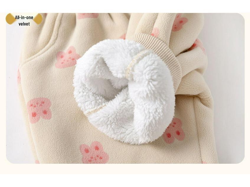 Kids' Fleece-Lined Winter Pants: Warm Cotton Trousers for Boys, Girls, and Infants
