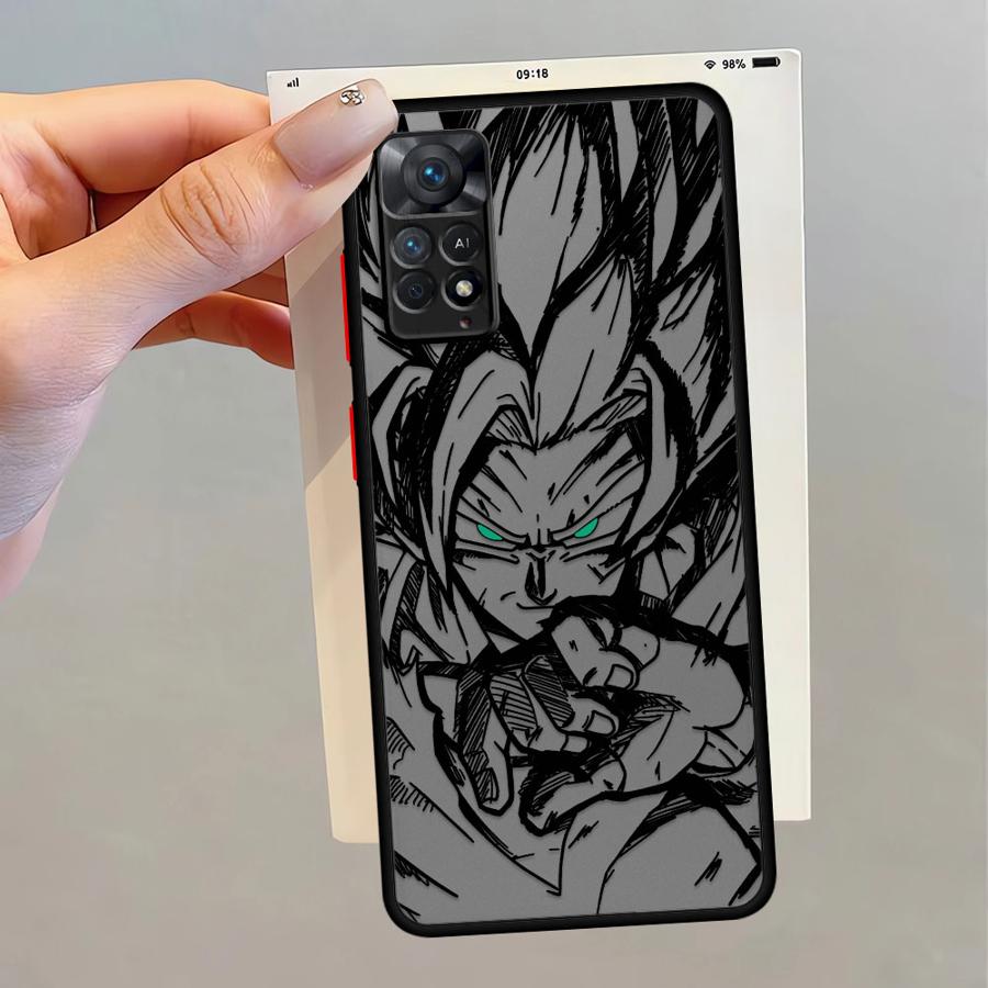 Case for Xiaomi Redmi Note 8T 13 14 12 ProPlus 9S 10S 11S 7 8 9 10 11 Pro 12s Black Edge Shell 14 Pro+ Dragon Ball Goku Vegeta