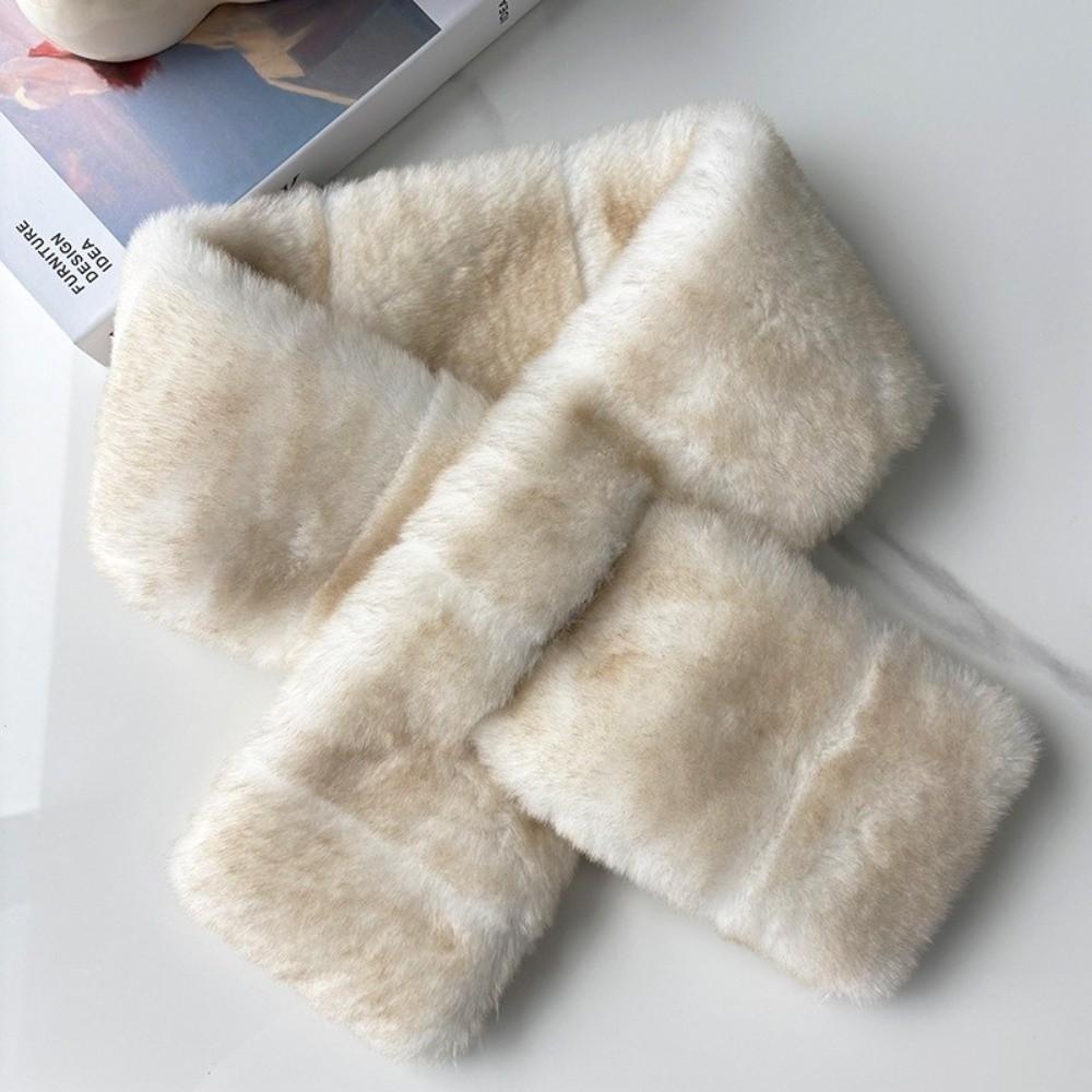 Soft Plush Faux Rabbit Fur Scarf Thickened Winter Collar Scarf Neck Warmer Scarf Women Girl