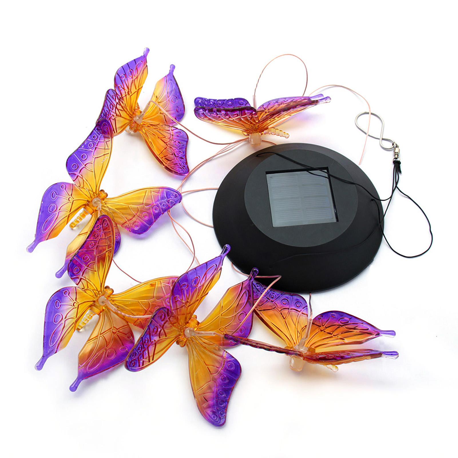 

Solar Energy Powered Wind Chime Lamp Color changing Butterfly Outdoor Garden Street Solar Panel Light Type 2