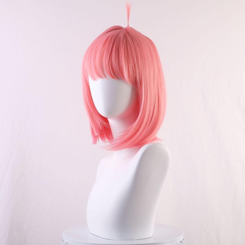 Premium Pink Bob Cut Cosplay Wig For Anime Characters Featuring Anya Forger From Spy X Family