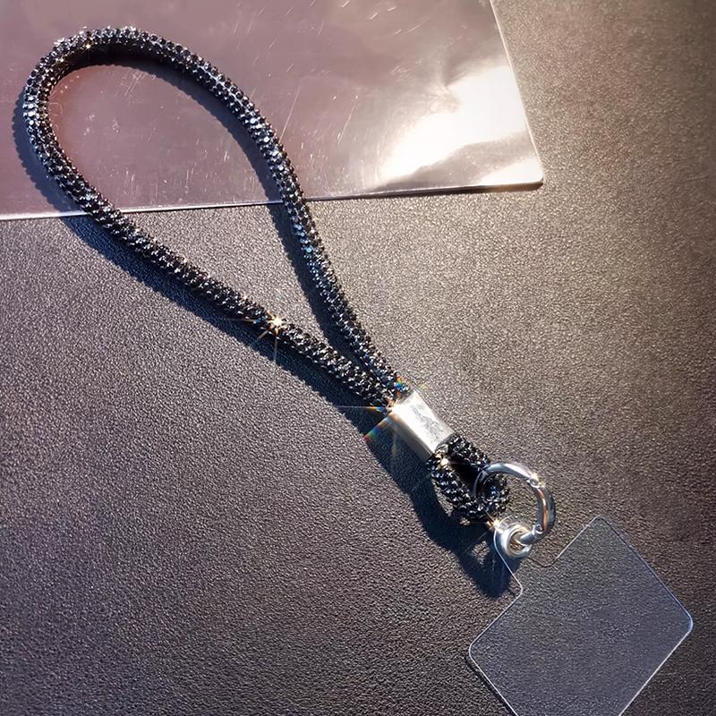 

1 шт. Блестящий шнурок для телефона со стразами, Защита от потери, Веревка с водными стразами, Роскошные хрустальные ремешки на запястье для мобильного телефона, Подвесной брелок 1pc