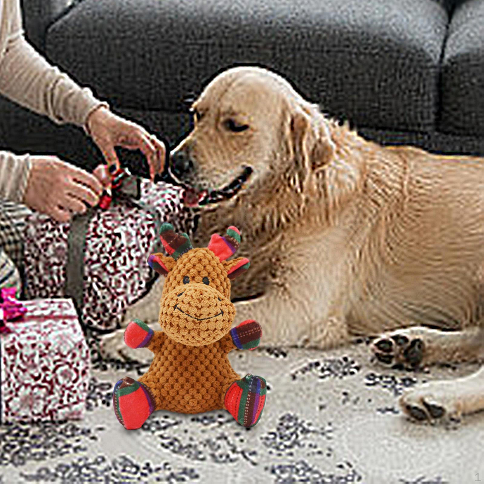 

Писклявая игрушка для собак, рождественская дрессировка лося, агрессивные жевательные игрушки, плюшевая пищалка, шумоочистка