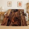 Natural Wood Grain Retro Tree Rings Flannel Blanket Soft Throw Blanket for Bedroom Living Room Bed Travel Picnic Nap Cover Gift