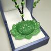 Green Jade Hand-Carved Fox Koi Hollow Jade Pendant Necklace Multicolor Chinese Amulet Women Man'S Lucky Jewelry Gift